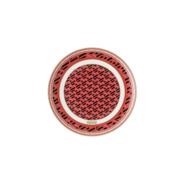 Rosenthal Versace - Piatto Piano 17 cm Rosso - La Greca Signature Red