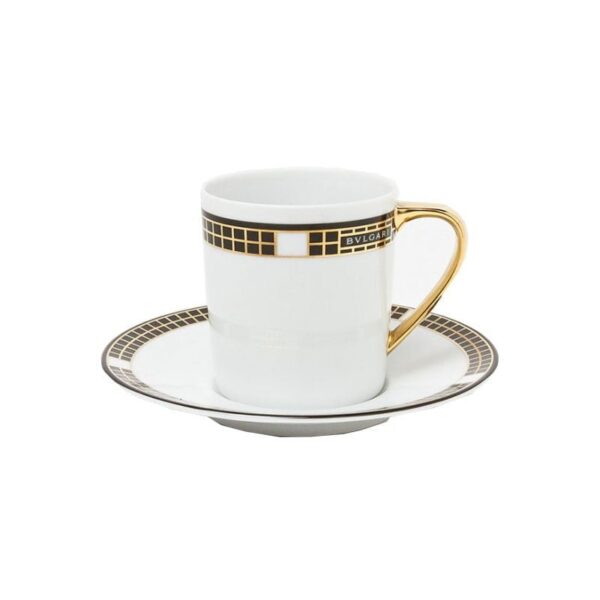Rosenthal Bulgari - Tazza espresso c/piattino - Quadri Gold