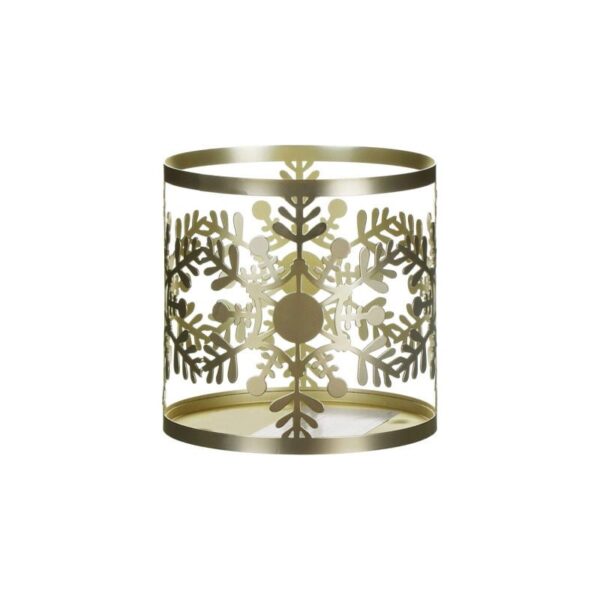 Yankee Candle - Portacandela in metallo color Oro - Snowflake Frost