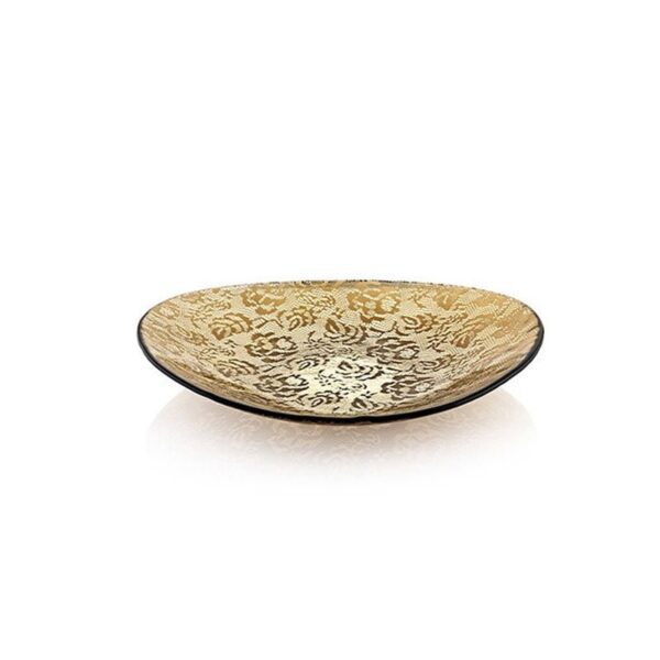 IVV - Centrotavola ovale decoro Oro/Ambra 42x35 - Floreal