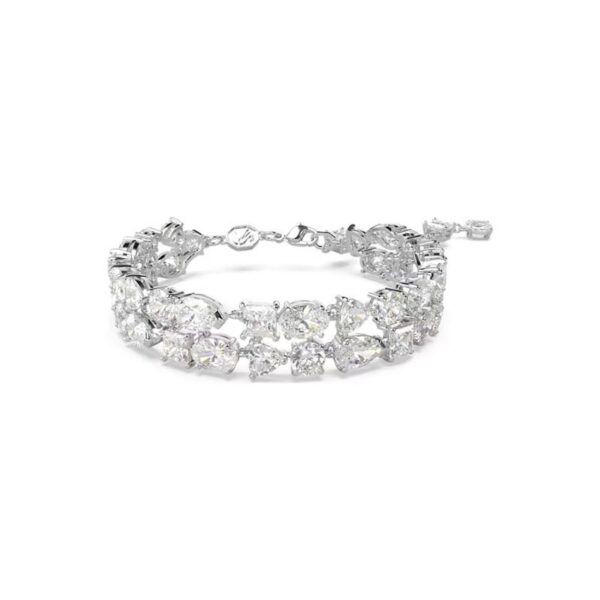 Swarovski - Braccialetto Mesmera, Taglio misto, Bianco, Placcato rodio