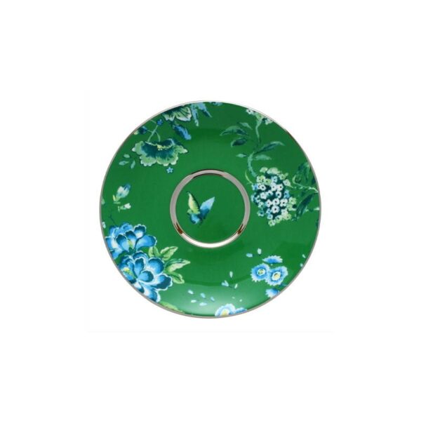 Wedgwood - Piattino da tè Ø 16 cm Verde J. Conran - Platinum Chinoiserie