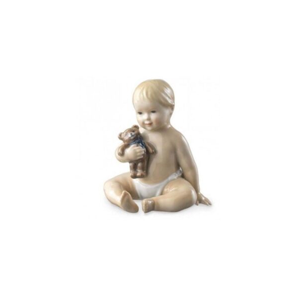 Royal Copenhagen - Statuina Neonato con Orsetto