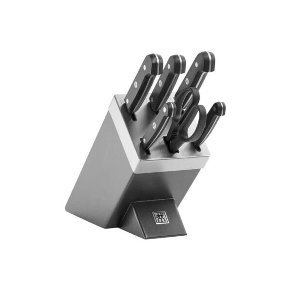 Zwilling - Set di coltelli con ceppo con sistema autoaffilante 7pz., grigio - Gourmet