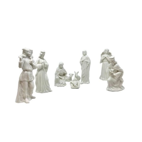 Selezione Calabria Regali - Set Presepe in Porcellana, Bianco 9 pz